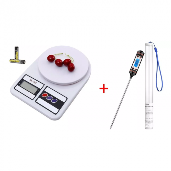Combo Balanza Digital hasta 10KG y Termometro Cocina