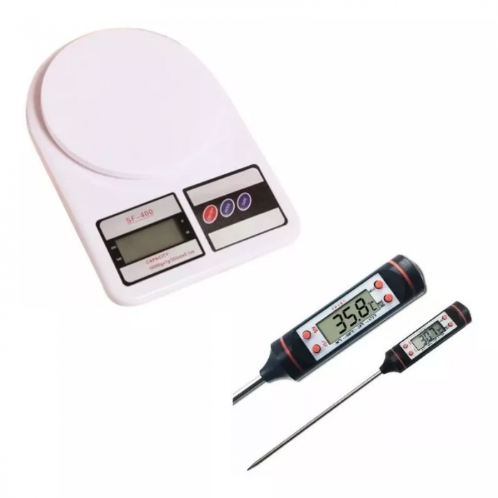 Combo Balanza Digital hasta 10KG y Termometro Cocina