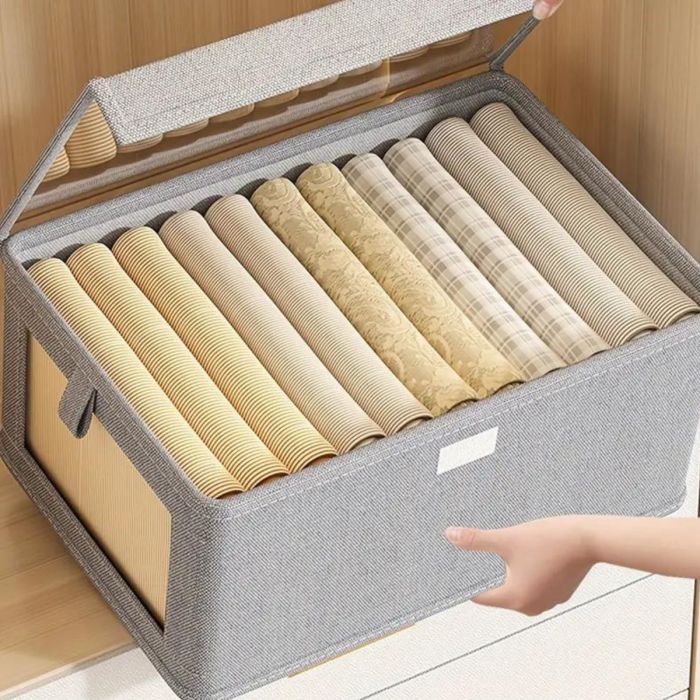Caja Plegable con Tapa MEDIANA GRIS