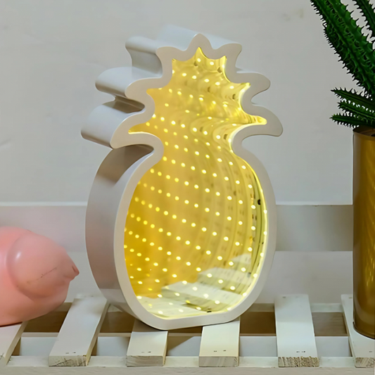 Lampara LED de Ananá con Efecto Infinito