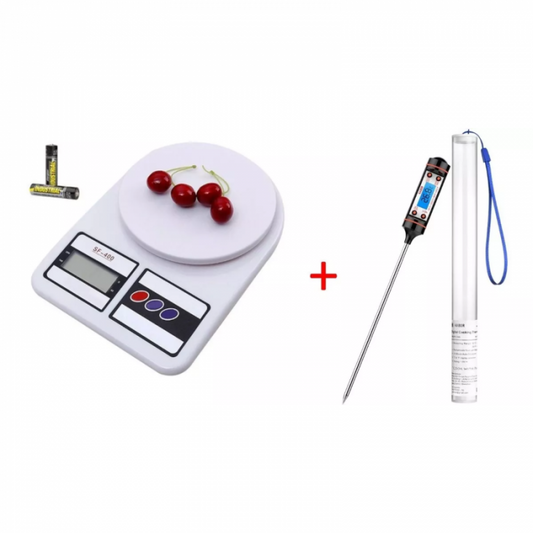 Combo Balanza Digital hasta 10KG y Termometro Cocina